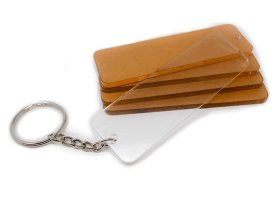 Συνήθειας ίντσες ορθογωνίων Keychain ακρυλικές 3 με τα αρχεία υλικού και περικοπών
